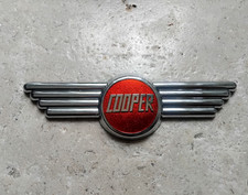 CLASSIC MINI COOPER S BMC ROVER MPI RED ENAMEL COOPER BONNET BOOT BADGE ROVER