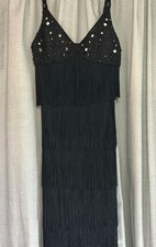 Vintage Black Fringe Dress