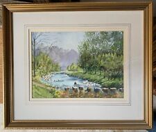 Original signed watercolour ‘Babeny Steps, River Dart’ by Stuart Reynolds 1994