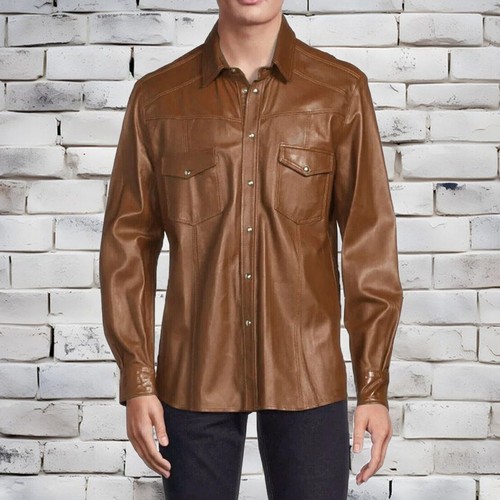Men authentic brown lambskin - men's,