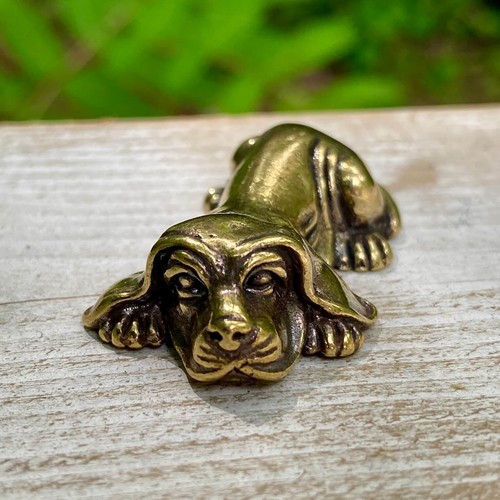 Solid brass basset hound - brass,
