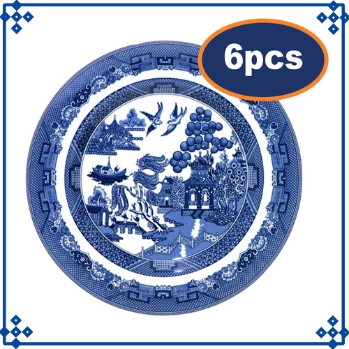 Set blue willow dinner plate - willow,
