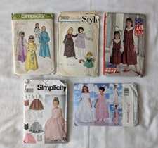 Vintage Dressmaker Patterns X5 Variety Children's Bridal Dresses, 1970s & 1990s