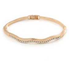 Gold Tone, Crystal Wavy Bangle