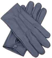 Leather sheepskin gloves grey - leather,