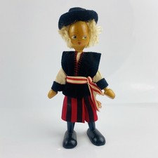 Vintage Wooden Polish Peg Doll Happy Days Boy