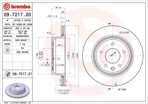 Brake disc internally - 2x,