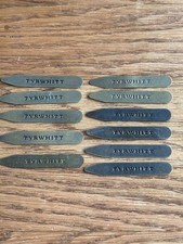 5 Pairs x VINTAGE CHARLES TYRWHITT SMALL METAL BRASS COLLAR STAYS STIFFENERS.