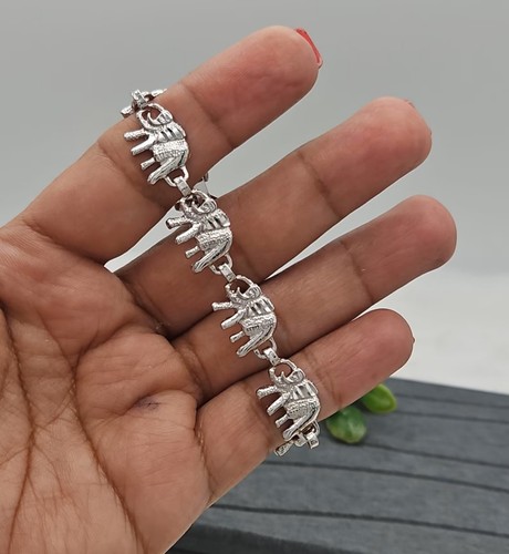 Silver elephant bracelet - silver,