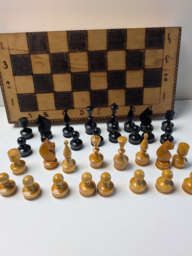 Wooden chess backgammon set - wooden, &