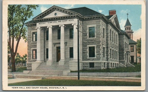 Antique c1913 postcard town - antique,