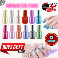 Nail Polish Mirror Metallic Lacquer Finish Chrome Effect Shine Art Nail Varnish