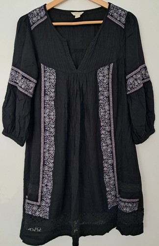 Monsoon black embroidered boho