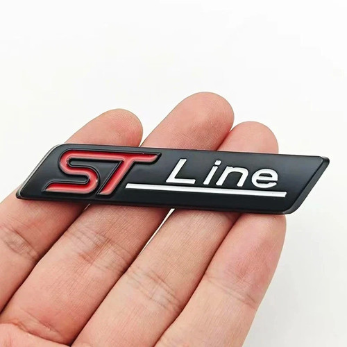 Line metal car badge - 3d,