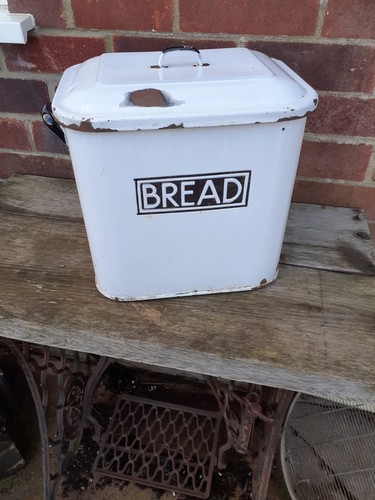 Enamel bread bin distressed - bread, /
