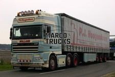 Truck Photo DAF XF Super Space Cab Tarpaulin Semi Truck Netherlands Light Blue P.J #i2ho