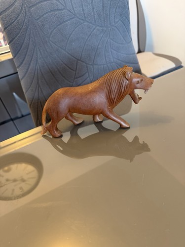 Vintage wooden lion - vintage,