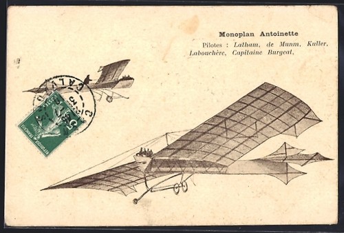Postcard monoplan antoinette - postcard,