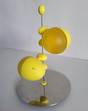 A di ALESSI INOX 430 MAGNETIC SALT & PEPPER CRUET SET IN YELLOW