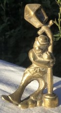 Antique Brass Street Lamp Light Lamplighter Figure Ornament