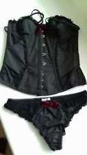 AGENT PROVOCATEUR RARE VINTAGE BLACK & RED DOT & LACE CORSET & THONG SMALL BNWT