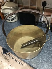 Vintage thick brass jam pan
