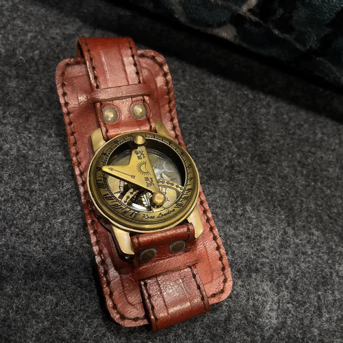 Brass sundial compass - brass,