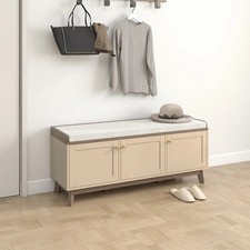 Large Cream Hall Storage Bench