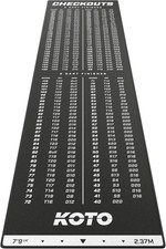 Mat with Checkout 237 X 60 Cm - Official Dimensions - for Steel & Soft Darts