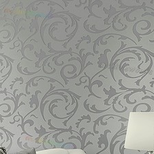 6X Victorian Damask Embossed Textured Living Room/Bedroom Silver Gray Wallpaper