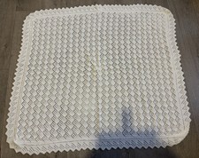 Large White Baby Blanket, Hand