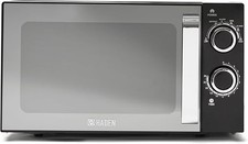 Haden 800W Microwave 207777 Black 20L Mirror Door 6 Power Levels Compact
