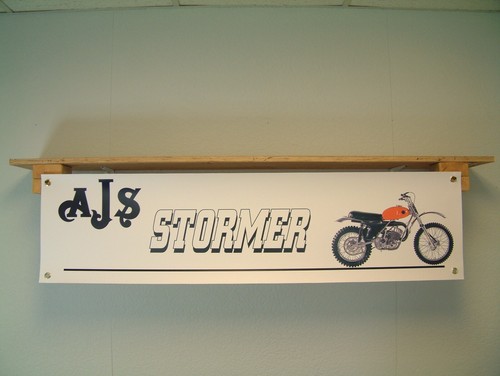 Ajs stormer motorcycle banner - motorcycle,