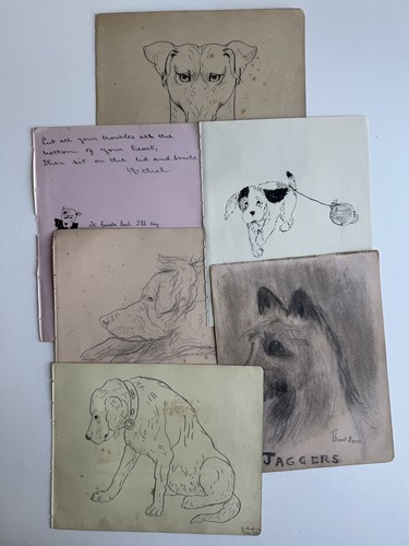 Set antique original dog - antique,