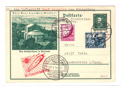 Graf zeppelin air mail card - zeppelin,