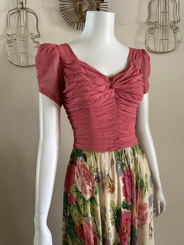 1930s 40s rayon crepe dress - 40s,