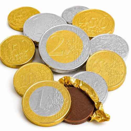 Gold and silver milk chocolate - silver,