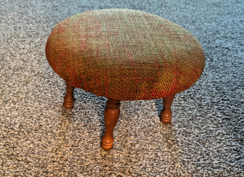 Vintage upholstered footstool - upholstered,