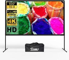 100 Inch Projector Screen with Stand 4K HD indoor Outdoor Portable
