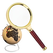 Vintage Antique Style Brass Magnifying glass Hand Lens Colonial Style Magnifier