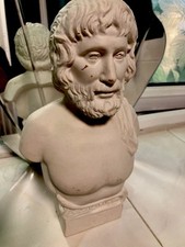 Vintage heavy Greek bust, 9.5” Tall
