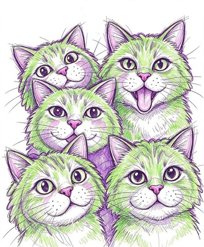 Grinning cat coolskatekid art - grinning,