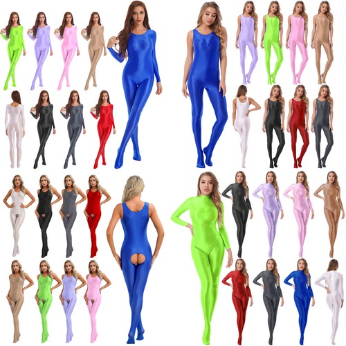 Women shiny glossy romper full - women,