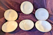 Royal Doulton Bone China "Twilight Rose", 6x 13.3cm dia. Fruit/Pudding Bowls VGC