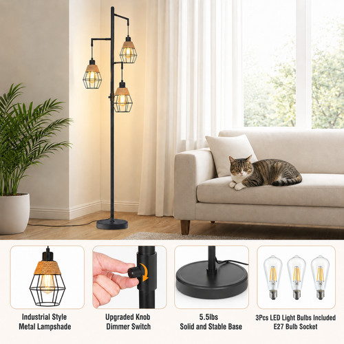 Industrial floor lamp with - lamp, 3