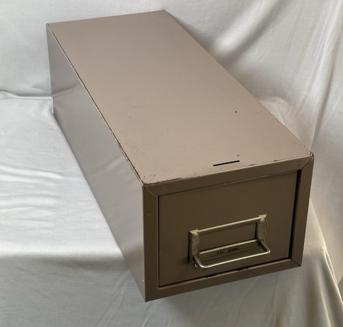 Vintage metal file cabinet - vintage,