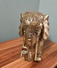 Elephants Gold Trunks Ornament Set of 2
