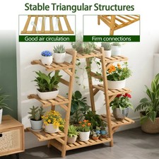 8 Tier Tall Bamboo Plant Stand
