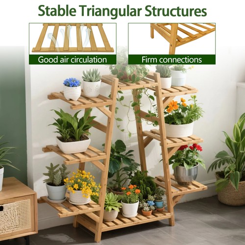 Tier tall bamboo plant stand - tier,