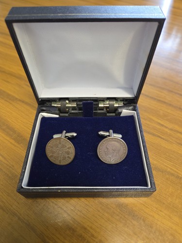 1933 sixpence coin cufflinks - sixpence,